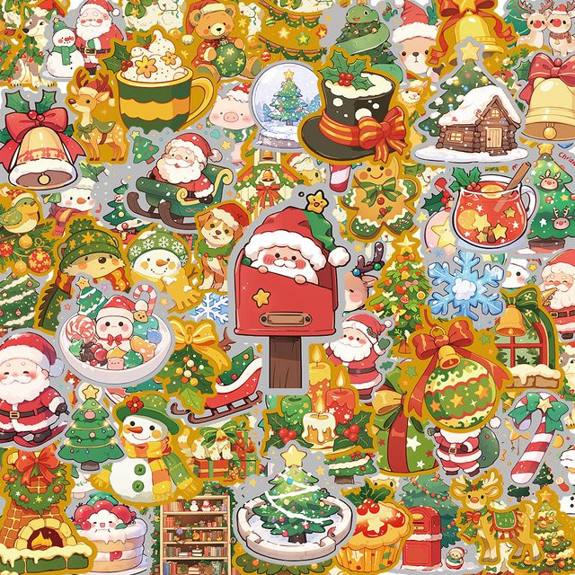 Charile Weihnachten Santa Socken Claus Elch Aufkleber, DIY Planer Laptop Briefpapier Dekoration, 10-teiliges Set - Bild 1
