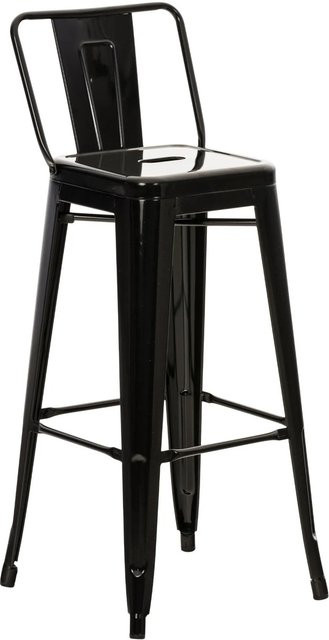 DELUKE Barhocker LEKEL Barstuhl aus Metall in Schwarz im Industrial-Stil, B/T/H: 44 x 43 x 96 cm - Bild 1