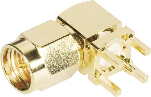 BKL Electronic SMA-Steckverbinder Stecker für den horizontalen Einbau, 50 Ohm, Gold - Bild 1