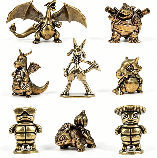TAKARA TOMY Pokémon Messingfigur Glurak Blastoise Dragonite Bulbasaur, Tierfiguren, Set / Bundle - Bild 1