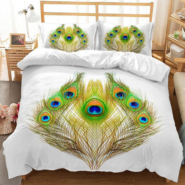 JMG Household Supplies Bettwäscheset Pfau mit Kissenbezügen aus Mikrofaser, B/H: 135 x 200 cm - Bild 1