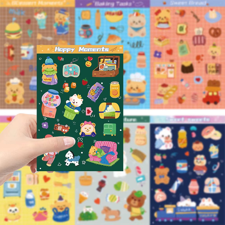 8 Arten wasserfeste Cartoon-Bär Aufkleber in Multicolour für Tagebuch und Scrapbooking von Anime Worlds Store - Bild 4