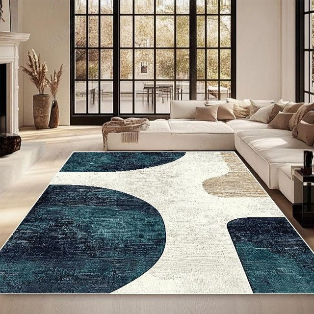 Karpetti Moderner Teppich mit geometrischem Design in Blau, rutschfest und waschbar, B: 180 cm, L: 280 cm - Bild 1