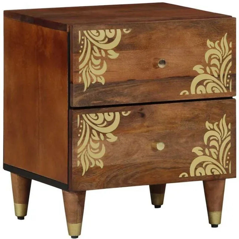 Vidaxl Nachttisch aus massivem Mangoholz in Honigbraun, Modernes Design, B/T/H: 40 x 33 x 46 cm - Bild 1