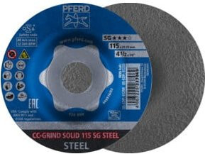 PFERD Schleifscheibe CC-Grind-Solid SG Steel Blau Durchmesser: 115 mm, 10 Stück - Bild 1