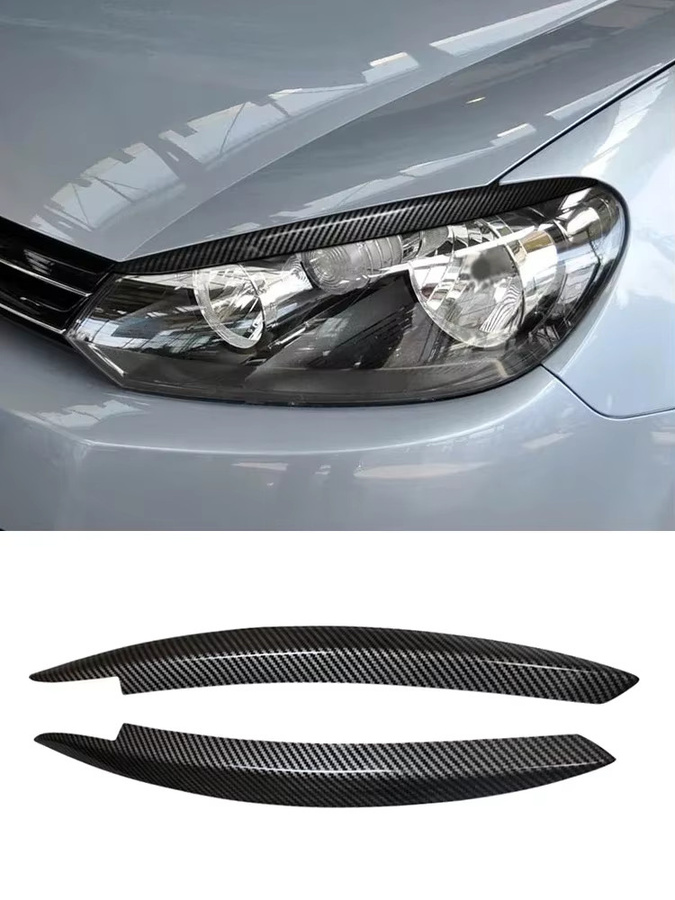 Scheinwerfer Augenbraue Augenlider Aufkleber Trim Set für Volkswagen VW Golf 6 MK6 GTI GTR GTD in Schwarz - Bild 3