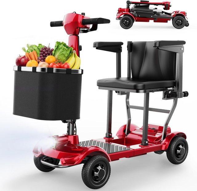 TODIMART X17 Faltbarer Mobilitätsroller für Erwachsene in Rot mit 30 km Reichweite und 130 kg Tragfähigkeit - Bild 1