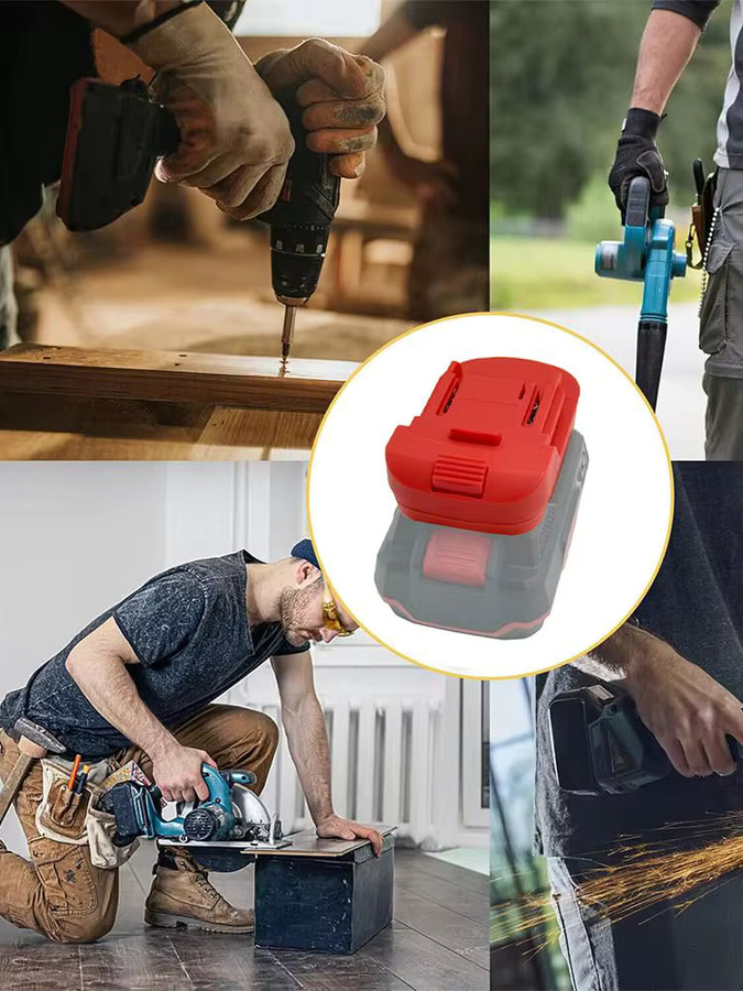 Akku-Adapter Schwarz für Bosch, Dewalt, Einhell und Parkside 18V Li-Ionen-Akkus zur Nutzung mit Makita 18V Elektrowerkzeugen - Bild 6