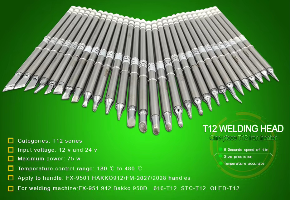 QUECOO T12 Lötkolbenspitzen Ersatz Set in Silber für verschiedene Modelle wie T12-D4 D52 J02 JS02 BC3 CF4 KF KL - Bild 3