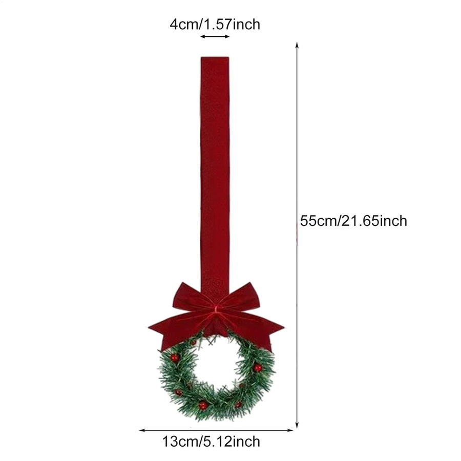 6er Set künstliche Weihnachtskränze in Beige und Grün mit Schleife zur Dekoration für Innenbereich und Türkranz - Bild 6