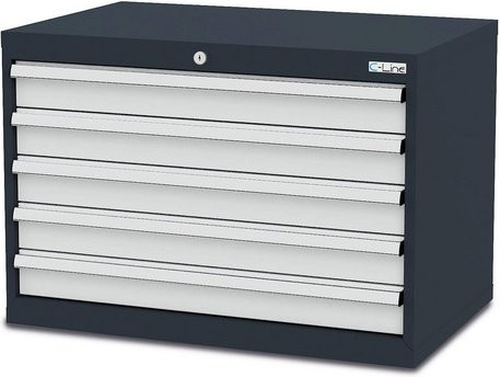 Simplaflex Schubladenschrank aus Stahlblech in Anthrazit und Grau, B/T/H: 90 x 57,5 x 62 cm - Bild 1