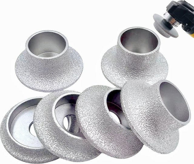 RSMXYO Diamant-Winkelschleifscheibe mit French Edge für Marmor, Granit, Fliesen und Keramik, Silber - Bild 1