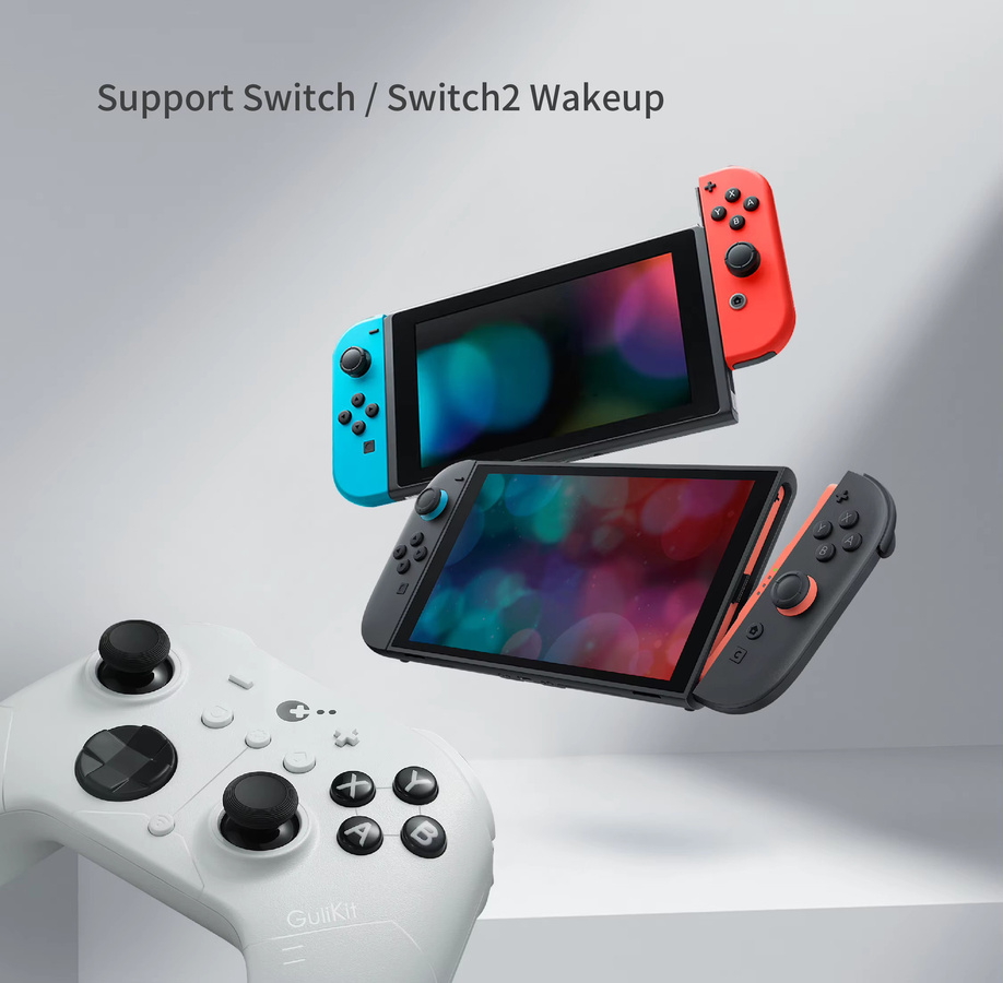 Gulikit ES/ES PRO Wireless Controller für Nintendo Switch, PC und mobile Geräte in Weiß mit Bluetooth-Verbindung - Bild 2