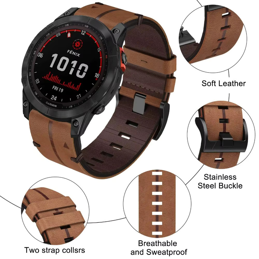 Yayuu Uhrenarmband Leder, Schwarz - Bild 2