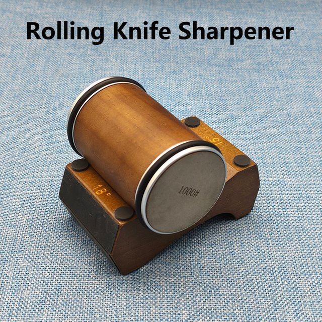 RSCHEF Messerschärfer aus Holz mit magnetischer Basis, 4-seitig, manuell, braun - Bild 1