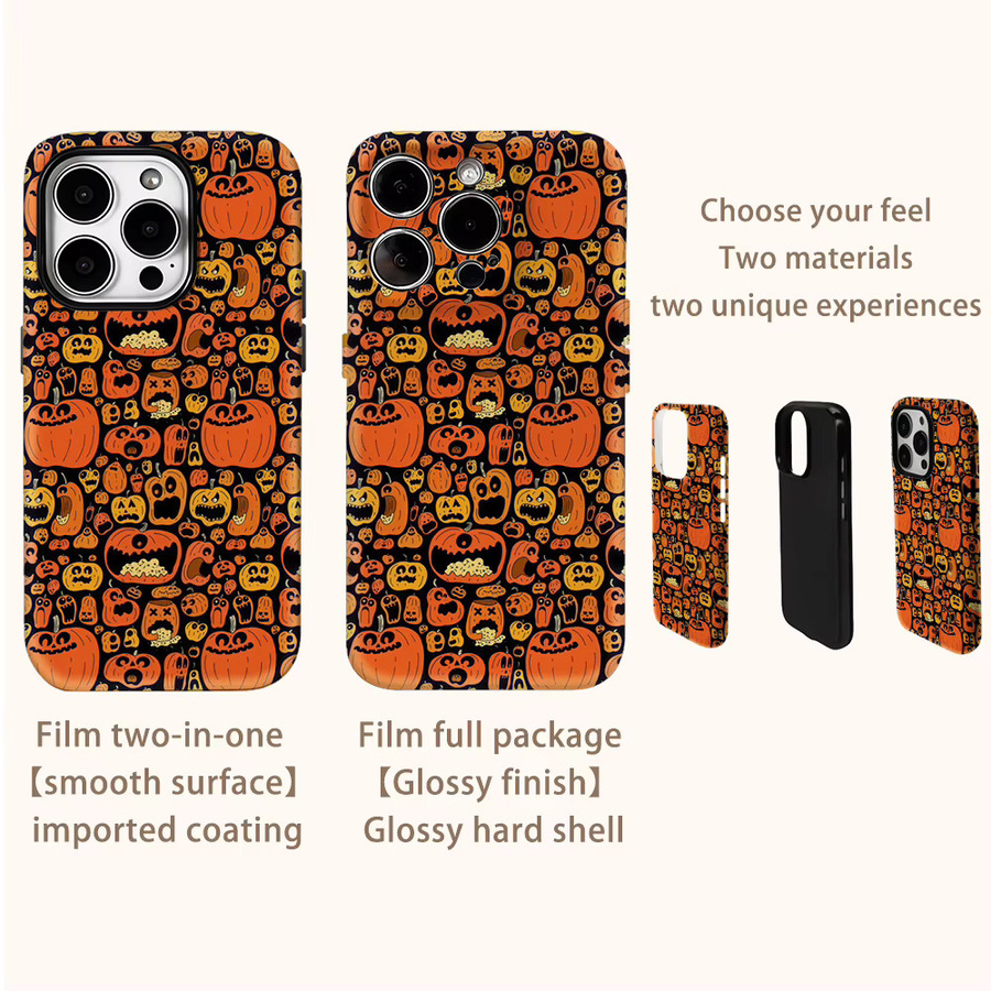Halloween Pumpkin Mania Handyhülle für iPhone 11 bis 16 Pro Max Plus mit doppelschichtiger Rückseite von Potdemiel - Bild 3