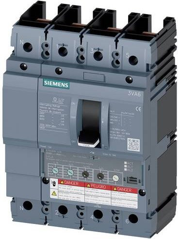 Siemens 3VA6110-5HN41-0AA0 Leistungsschalter in Grau mit einem Einstellbereich von 40 - 100A und einer maximalen Schaltspannung von 600 V/AC - Bild 1