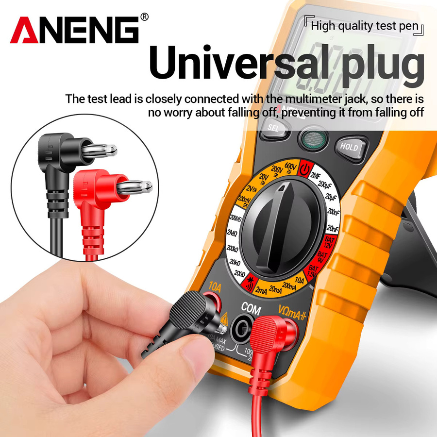 ANENG PT840 Universal-Multimeter-Prüfleitungen mit Messingklemmen, 1000V 10A, rote PVC-Messleitungen, 70 cm Kabel für digitale Zangenmessgeräte - Bild 3