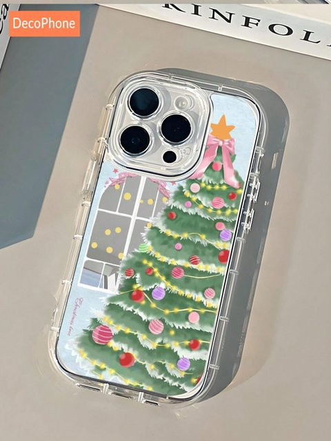 Handyhülle mit Weihnachtsbaum-Ingwer-Spiegel Design für Apple iPhone 11 bis 17 Pro Max Plus, Multicolor - Bild 1