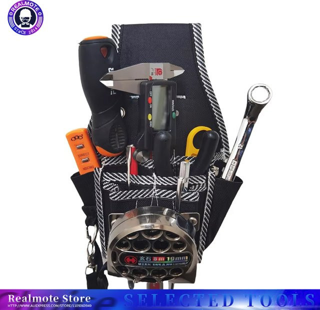 Realmote 9-in-1 Werkzeugtasche als Hüfttasche aus 600D Nylon für Elektriker - Bild 1