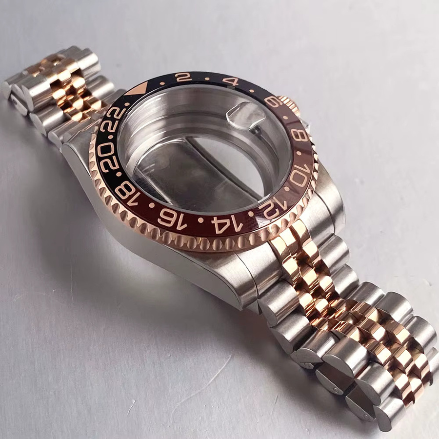 tandorio Armbanduhr, Edelstahl, Bicolor, Keramiklünette, 40 mm, Unisex - Bild 3