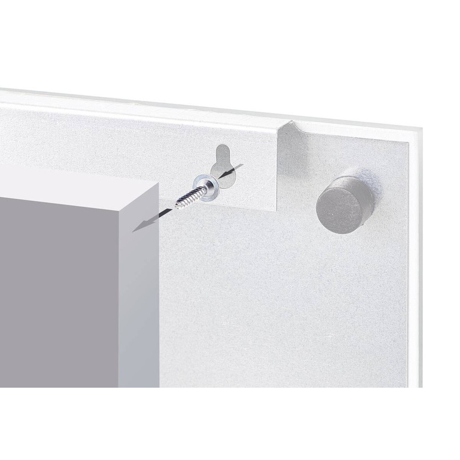 Zeller Memoboard aus Glas in Weiß und Silber, Wandmontage, B: 60,0 cm, H: 40,0 cm, T: 5,0 cm - Bild 1