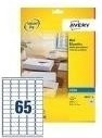 Avery Dennison Adressetiketten weiß für Tintenstrahldrucker, 1625 Stück (25 Bogen à 65 Etiketten), Etikettengröße: 21,2 x 38,1 mm - Bild 1