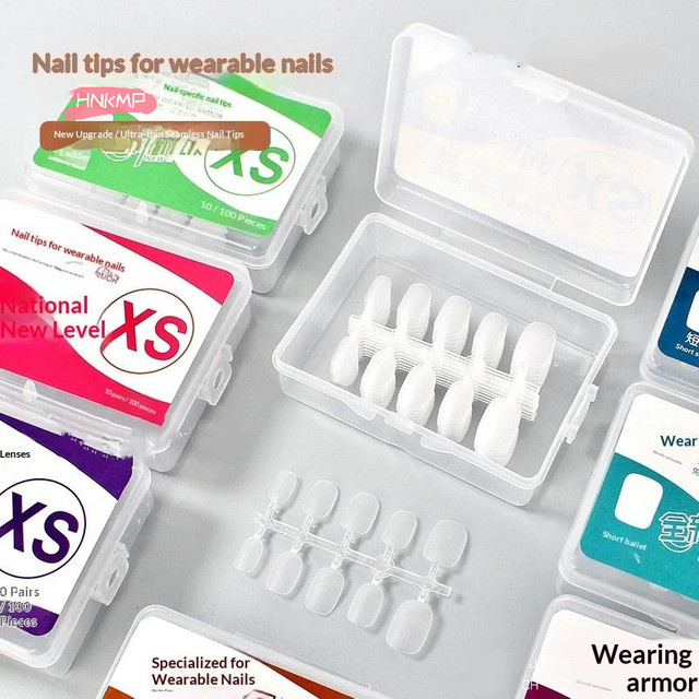 HNKMP Nagelverlängerungen Gel-Tips, 100 Stück, Vollabdeckung - Bild 1
