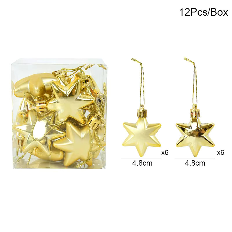 ZQNYCY Weihnachtsbaum Ornamente Set aus 12 Stern-Hängern in Gold - Bild 4