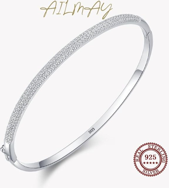 Ailmay Armband, 925 Silber, Zirkonia, Kristall, Damen, Weiß - Bild 1