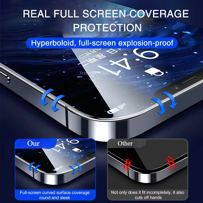 4er-Set ZRGAE 9D Vollabdeckung Panzerglas Display Schutz für iPhone 17 16 15 14 13 12 11 Pro Max Plus XR XS Farbe: Transparent - Bild 2