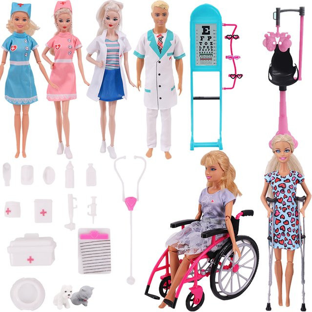 luckdoll Doktor-Krankenschwester Kleidungsset und Puppenzubehör - Bild 1