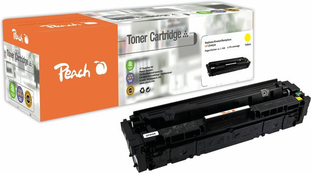 Peach HP 201 AY Toner Ersatzpatrone für HP Color LaserJet Pro MFP M 277 dw und HP Color LaserJet Pro M 252 dw, CF402A, wiederaufbereitet - Bild 1