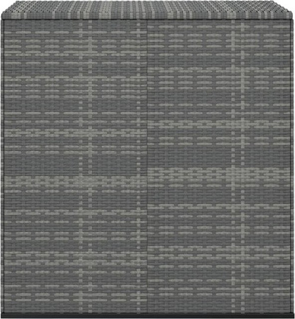 vidaXL Garten-Kissenbox aus PE-Rattan und pulverbeschichtetem Stahl in Grau, B/T/H: 100 x 49 x 103,5 cm