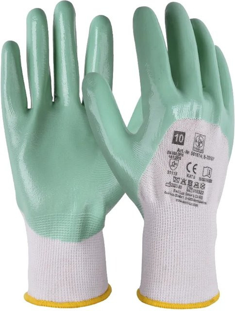 LUX-TOOLS Nitrilhandschuhe in Grün, Größe 10 (XL), nach EN 388 - Bild 1
