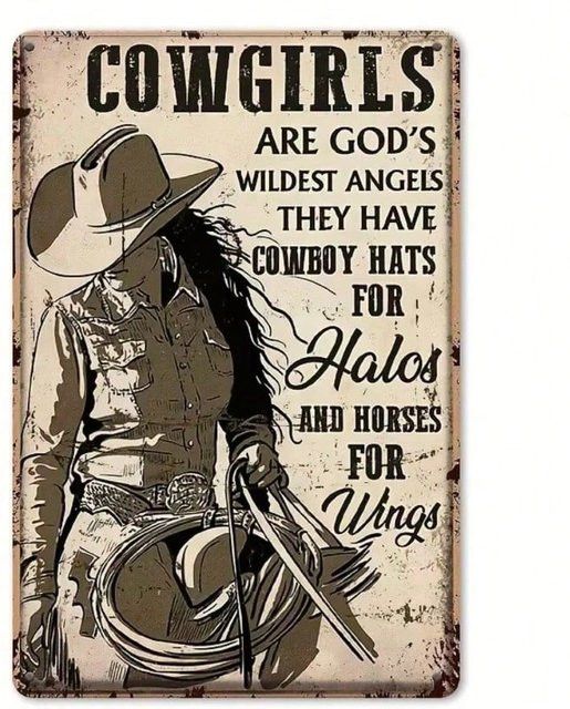 CIFBUY Wandschild aus Eisen Cowgirls Are Angels mit Mandala-Hirsch-Design im rustikalen Western-Stil - Bild 1