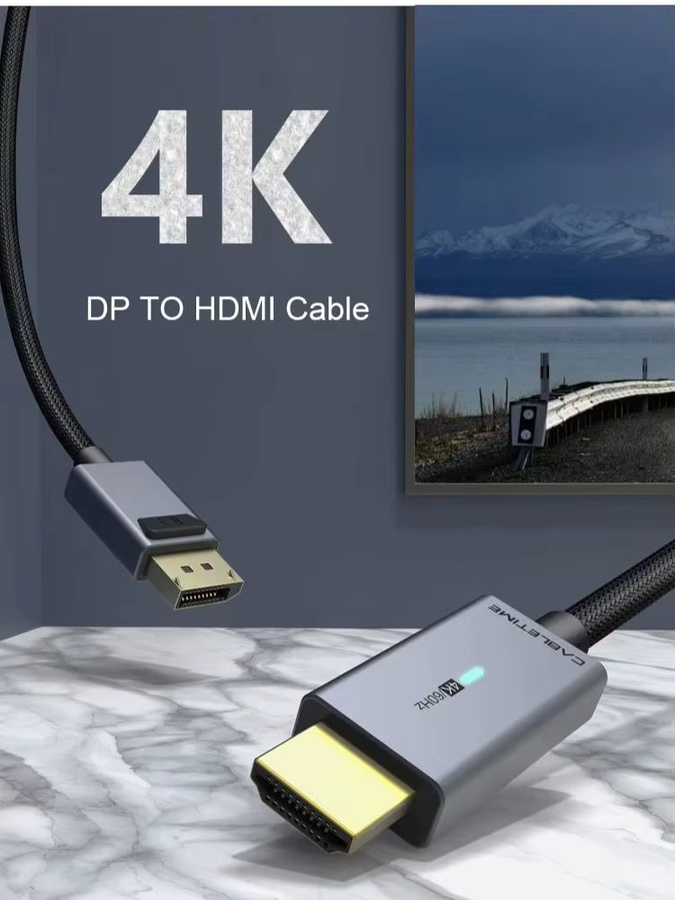 CABLETIME DisplayPort zu HDMI Kabelkonverter für 4K UHD bei 60Hz mit DP1.2 Unterstützung - Bild 5