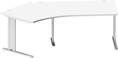 Schäfer Shop Pure Winkelschreibtisch PLANOVA BASIC mit 135° Winkel links, C-Fuß und integriertem Kabelkanal, Farbe: weiß/weißalu, B: 216,5 cm, T: 80 cm, H: 71,7 cm - Bild 1