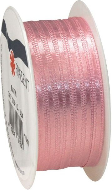 Rosa Satinband aus Polyester mit 3 mm Breite für Hochzeiten und die Weihnachtszeit - Bild 1