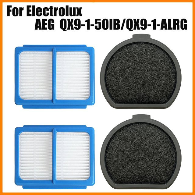 Waschbarer Baumwollersatzfilter für Electrolux und AEG Staubsauger Modelle ASKQX9 QX9-1-50IB QX9-1-ALRG in Weiß und Blau - Bild 1