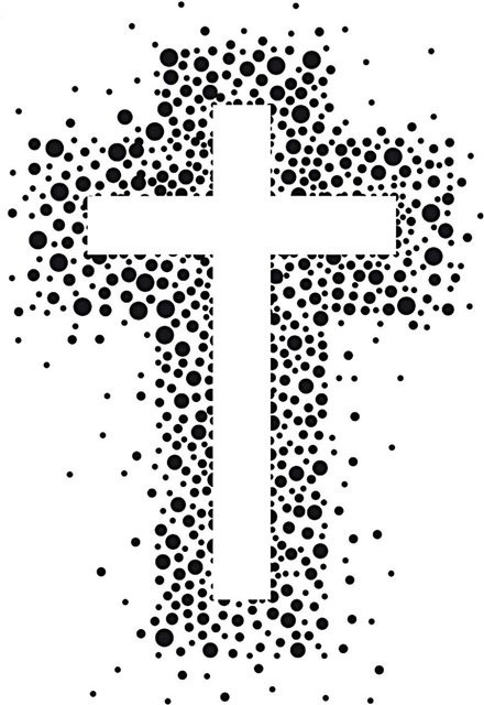 Rico Design Holzstempel Kreuz mit Punkten B/H: 6 x 4 cm - Bild 1
