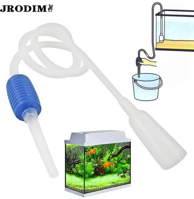 NATAWA Halbautomatischer Aquarium-Reinigungssauger mit 1,5m Schlauch in Weiß - Bild 1