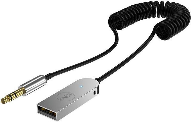 VehicleKit Bluetooth 5.0 Adapter mit integriertem Mikrofon und 3,5 mm AUX-Anschluss für das Fahrzeug, Schwarz - Bild 1