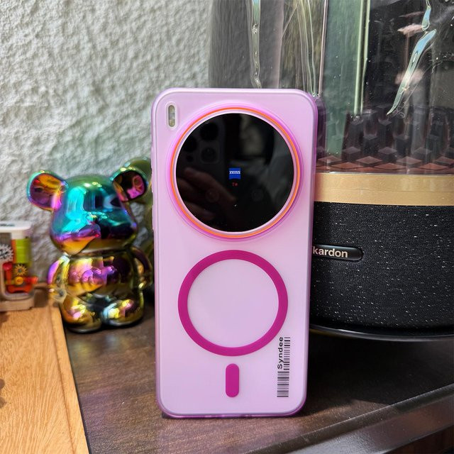 Schutzhülle für vivo X300 Ultra X200 Pro Mini X200s und X300, matte durchscheinende magnetische Stoßfeste Rückabdeckung in Pink - Bild 1