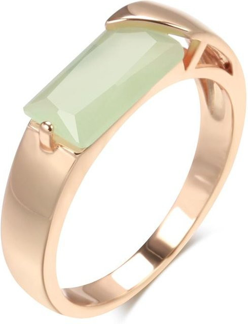 KaiTingu Jewelry Ring, goldfarben, quadratisch, grün, Zirkonia, Damen - Bild 1