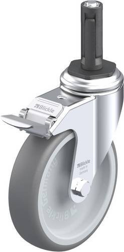 Blickle LKRA-TPA 126G-11-FI-ER12 Lenkrolle mit Feststeller in Grau und Silber, Rad-Durchmesser: 125 mm, Tragfähigkeit: 120 kg - Bild 1