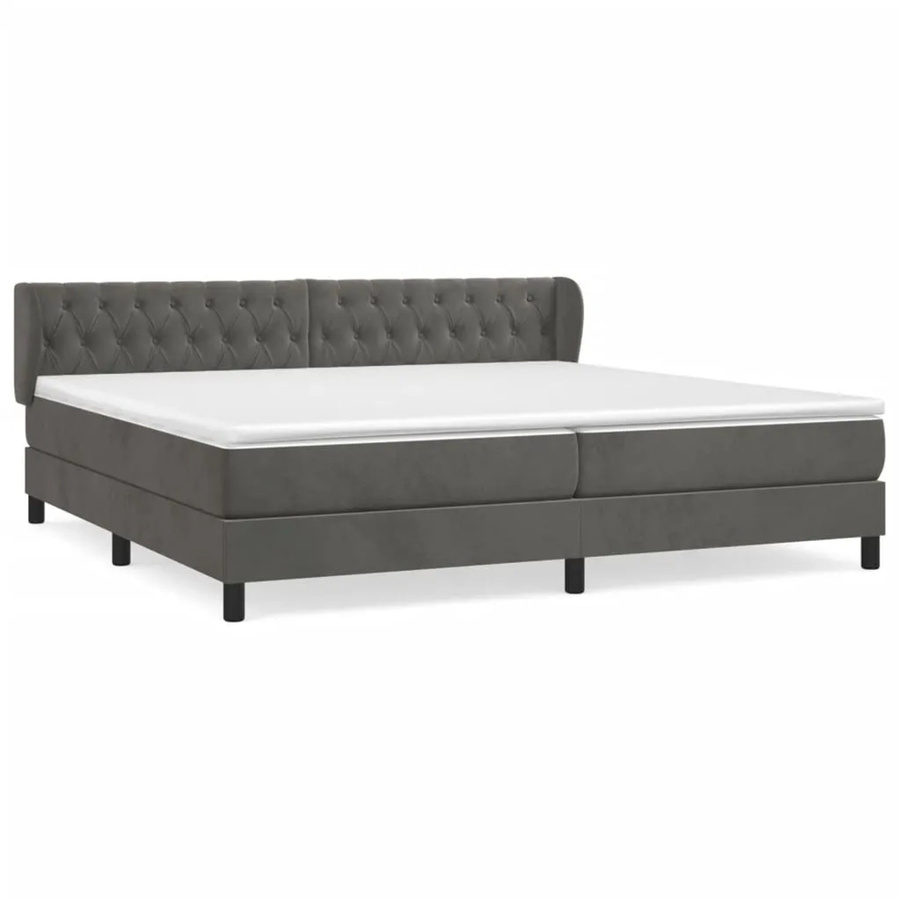 vidaXL Boxspringbett Hybrid mit Matratze und Taschenfederkern, Dunkelgrau, B/T: 200 x 200 cm - Bild 2