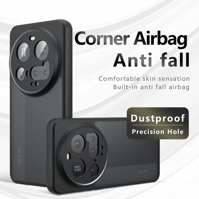 Stoßfeste Airbag-Schutzhülle für Xiaomi Redmi Note 14 Pro Plus 4G 5G, 14C und 13C, transparente matte Weichhülle - Bild 1