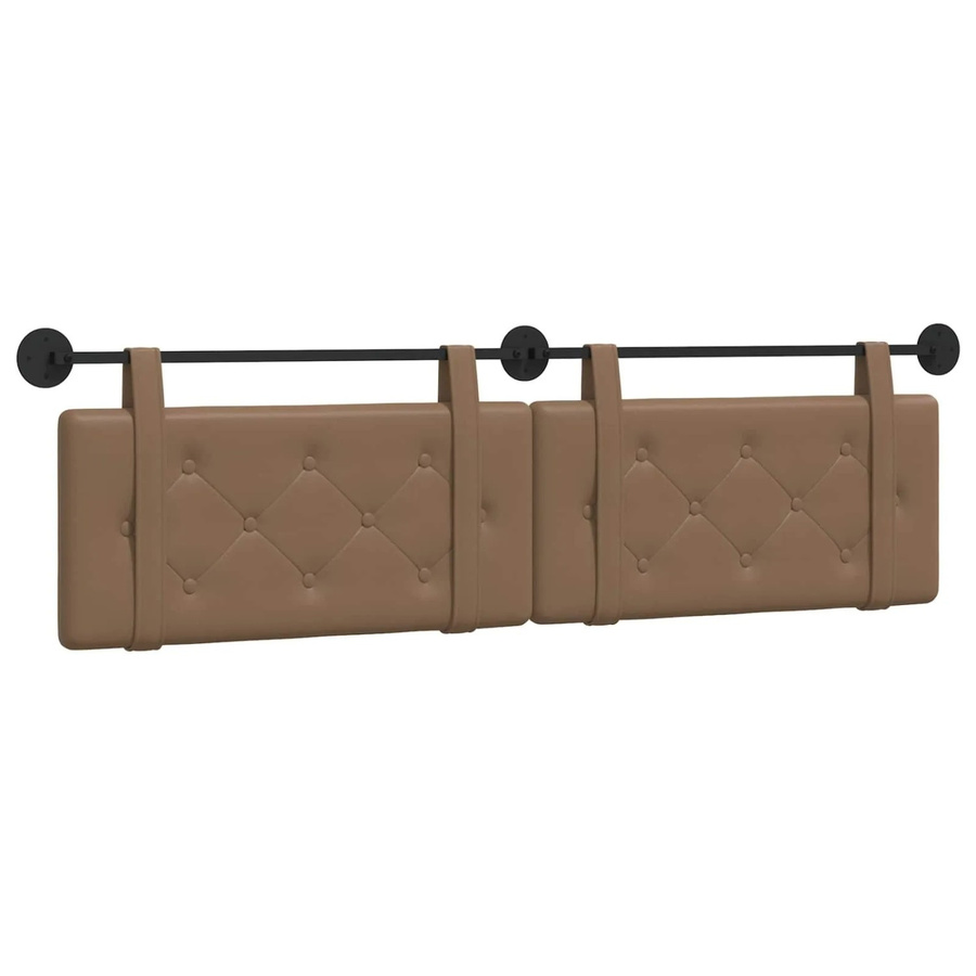 vidaXL Hängendes Kopfteil aus Kunstleder in Braun mit geometrischem Design, Breite: 170 cm, Höhe: 55 cm, Tiefe: 110 cm - Bild 2