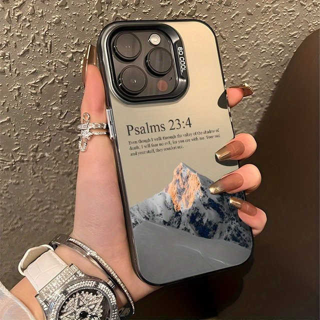 Galvanisierte TPU-Handyhülle mit Snow Mountain-Muster für Apple iPhone Modelle in Weiß und Multicolour - Bild 1